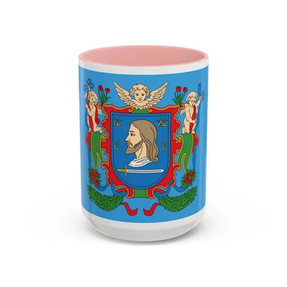 Flag of Viciebsk  Vitebsk Russia - Accent Coffee Mug 15oz Pink - Go Mug Yourself