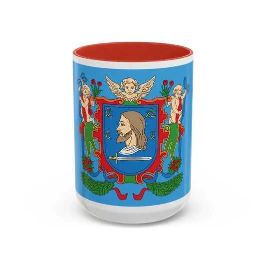 Flag of Viciebsk  Vitebsk Russia - Accent Coffee Mug 15oz Red - Go Mug Yourself