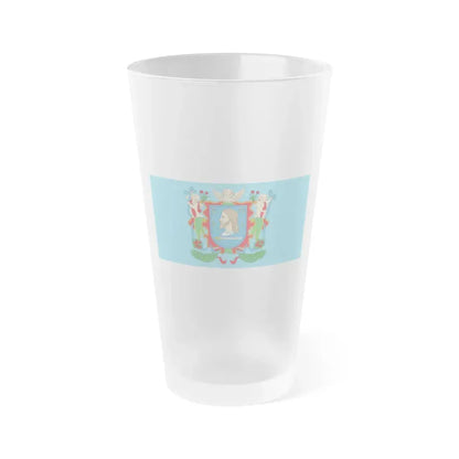 Flag of Viciebsk  Vitebsk Russia - Frosted Pint Glass 16oz 16oz Frosted - Go Mug Yourself