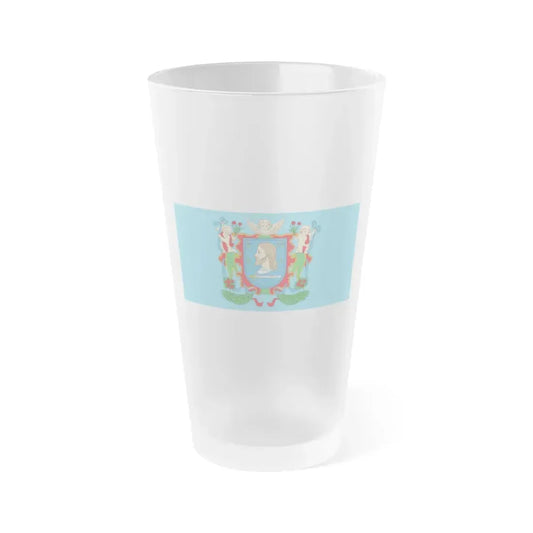 Flag of Viciebsk  Vitebsk Russia - Frosted Pint Glass 16oz 16oz Frosted - Go Mug Yourself