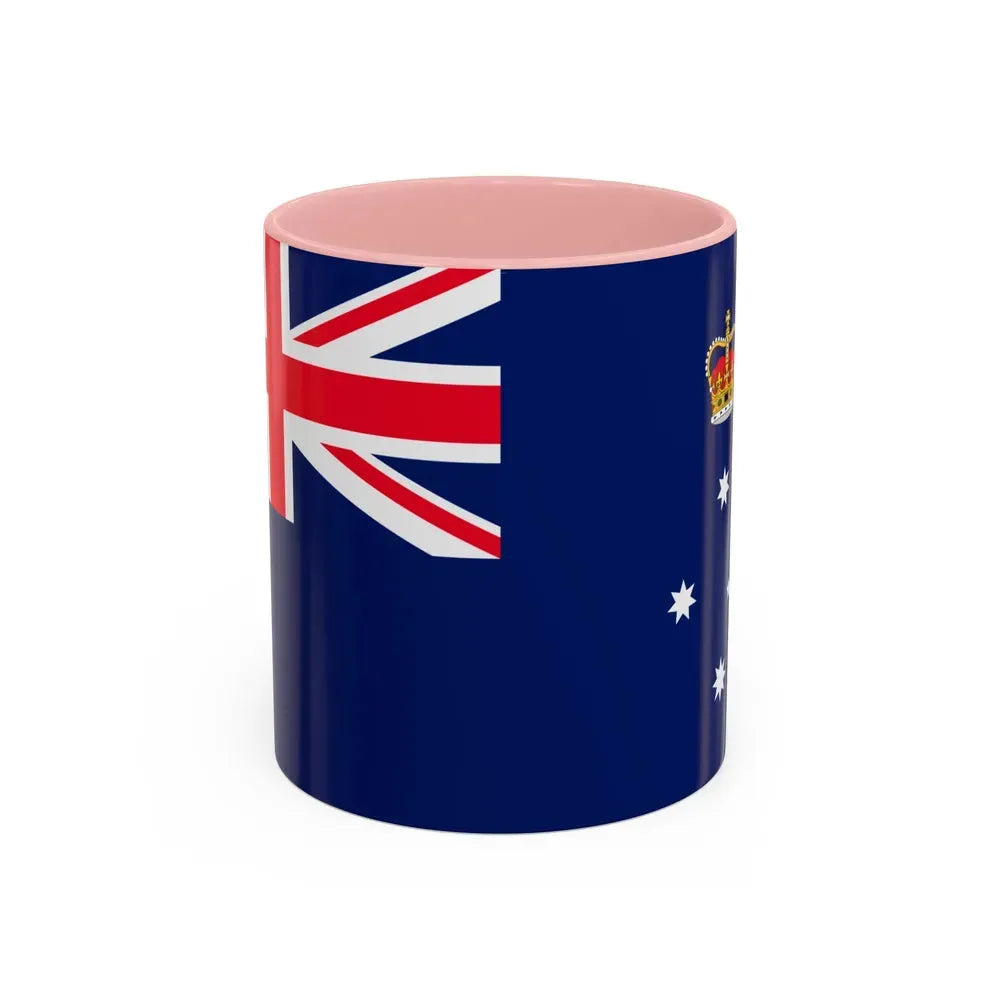 Flag of Victoria Australia - Accent Coffee Mug 11oz Pink - Go Mug Yourself
