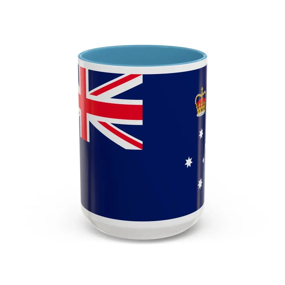 Flag of Victoria Australia - Accent Coffee Mug 15oz Light Blue - Go Mug Yourself