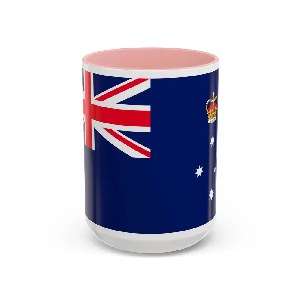 Flag of Victoria Australia - Accent Coffee Mug 15oz Pink - Go Mug Yourself