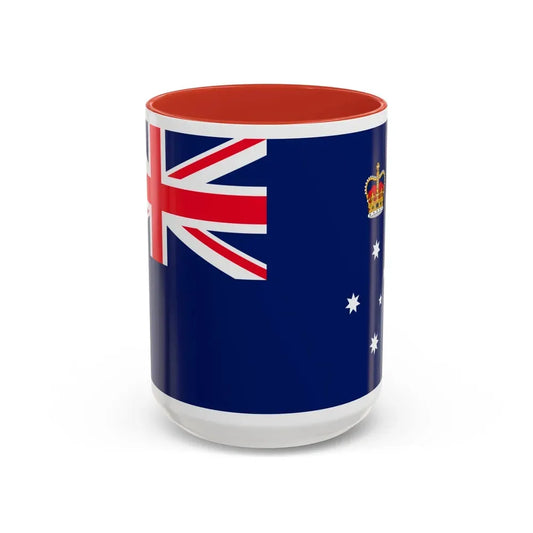 Flag of Victoria Australia - Accent Coffee Mug 15oz Red - Go Mug Yourself