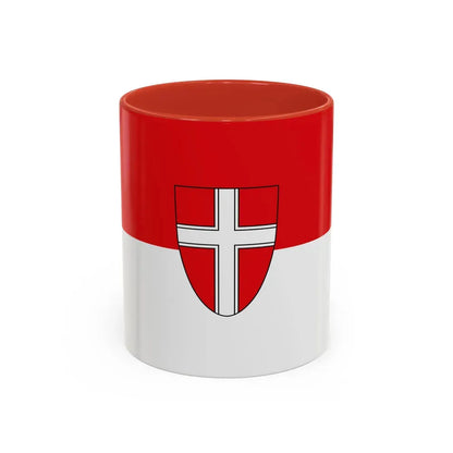 Flag of Vienna Wien Austria - Accent Coffee Mug 11oz Red - Go Mug Yourself