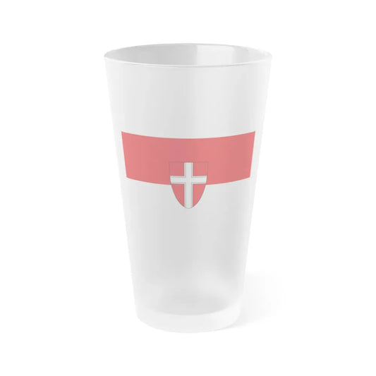 Flag of Vienna Wien Austria - Frosted Pint Glass 16oz 16oz Frosted - Go Mug Yourself