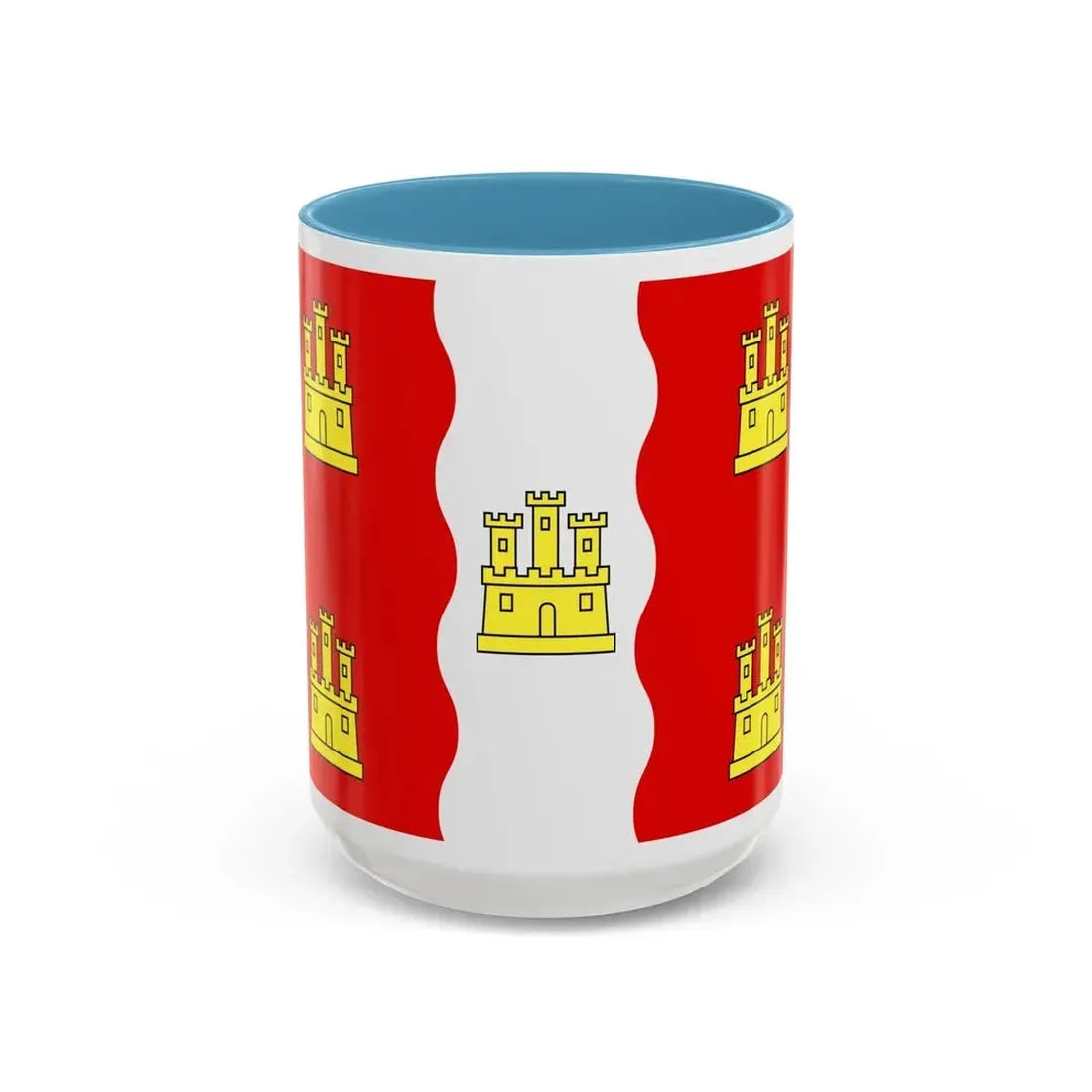 Flag of Vienne France 2 - Accent Coffee Mug 15oz Light Blue - Go Mug Yourself