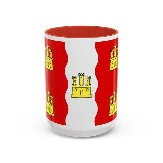 Flag of Vienne France 2 - Accent Coffee Mug 15oz Red - Go Mug Yourself