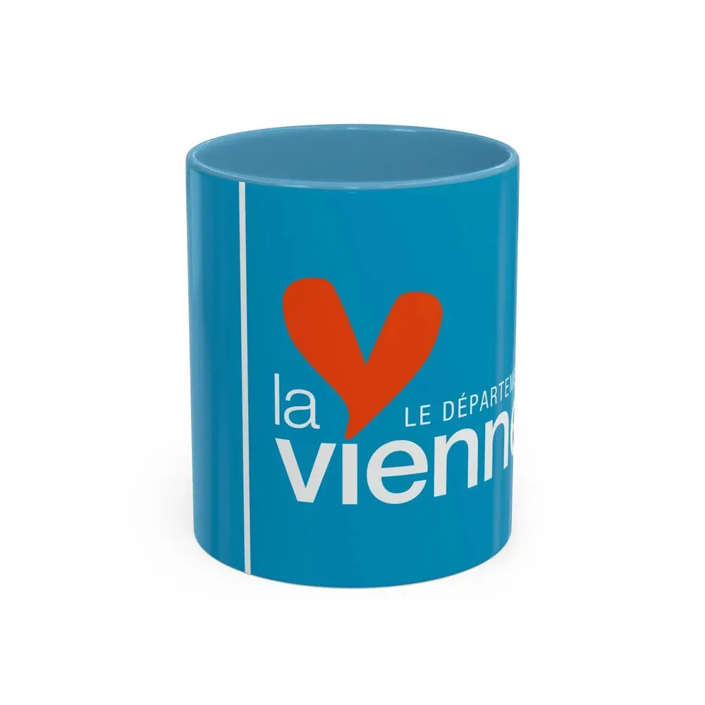 Flag of Vienne France - Accent Coffee Mug 11oz Light Blue - Go Mug Yourself
