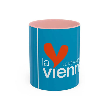Flag of Vienne France - Accent Coffee Mug 11oz Pink - Go Mug Yourself