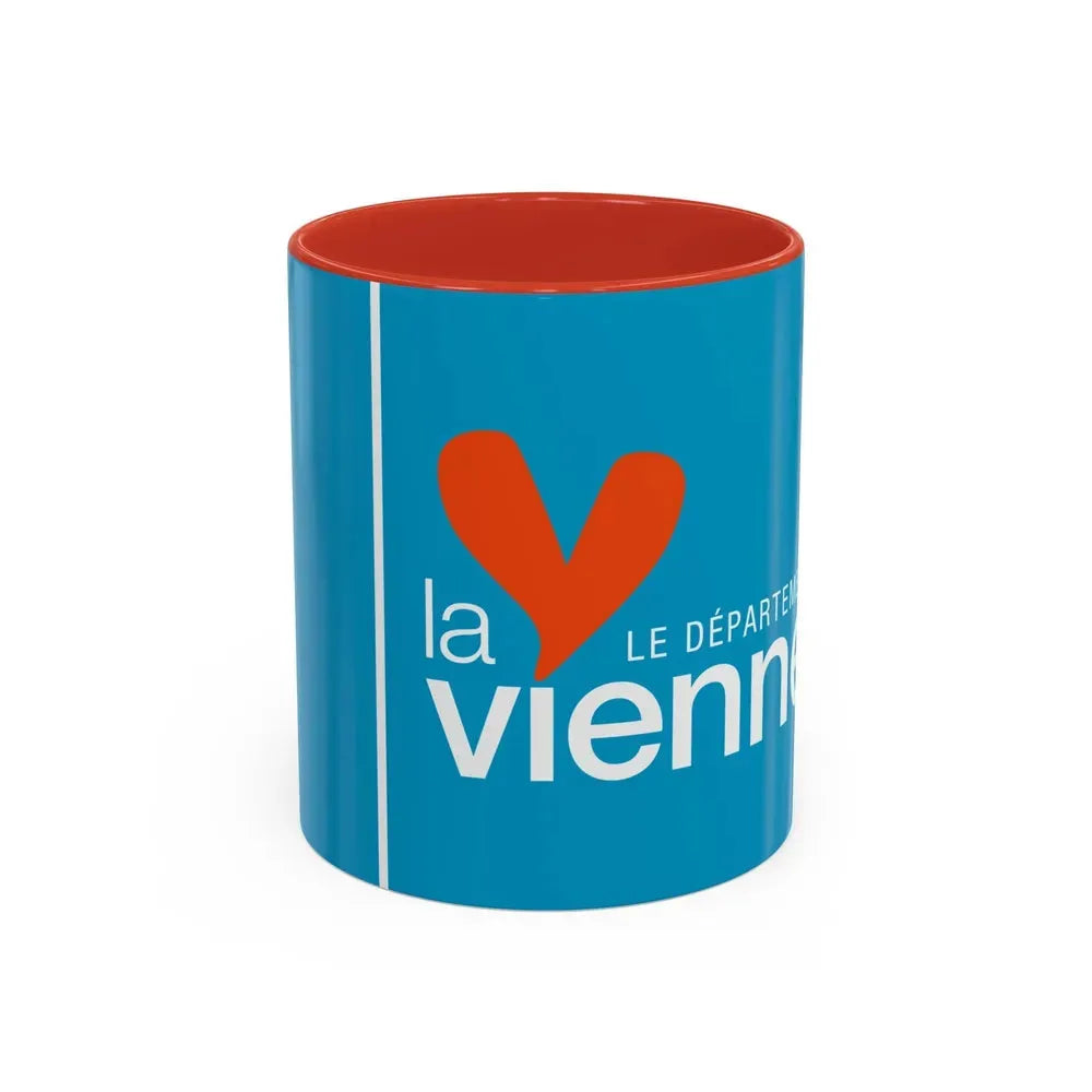 Flag of Vienne France - Accent Coffee Mug 11oz Red - Go Mug Yourself