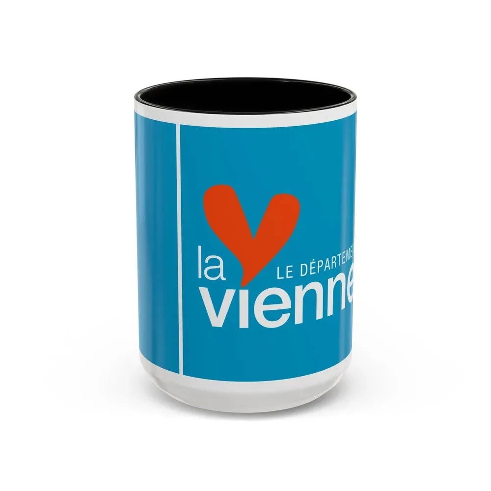 Flag of Vienne France - Accent Coffee Mug 15oz Black - Go Mug Yourself