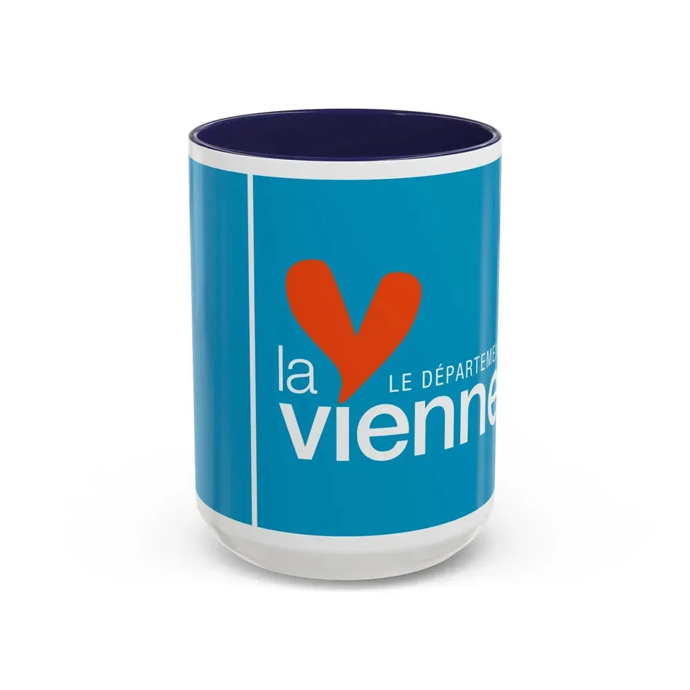 Flag of Vienne France - Accent Coffee Mug 15oz Navy - Go Mug Yourself