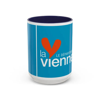 Flag of Vienne France - Accent Coffee Mug 15oz Navy - Go Mug Yourself