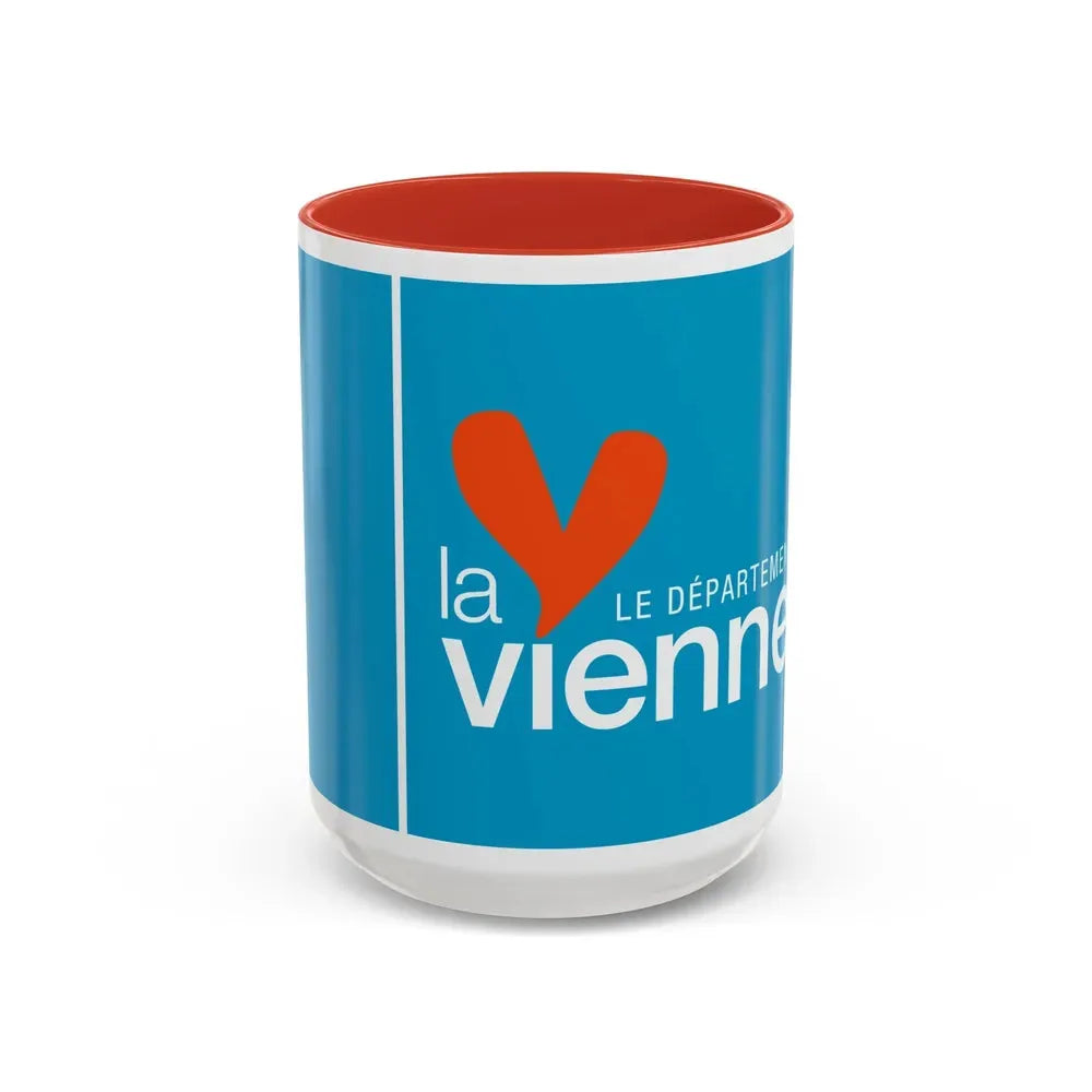 Flag of Vienne France - Accent Coffee Mug 15oz Red - Go Mug Yourself