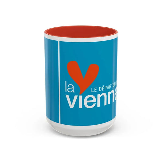 Flag of Vienne France - Accent Coffee Mug 15oz Red - Go Mug Yourself