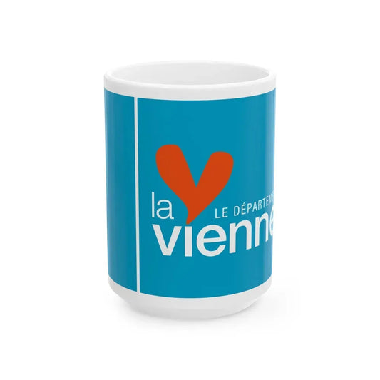 Flag of Vienne France - White Coffee Mug 15oz - Go Mug Yourself