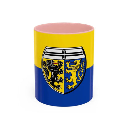 Flag of Viersen Germany - Accent Coffee Mug 11oz Pink - Go Mug Yourself