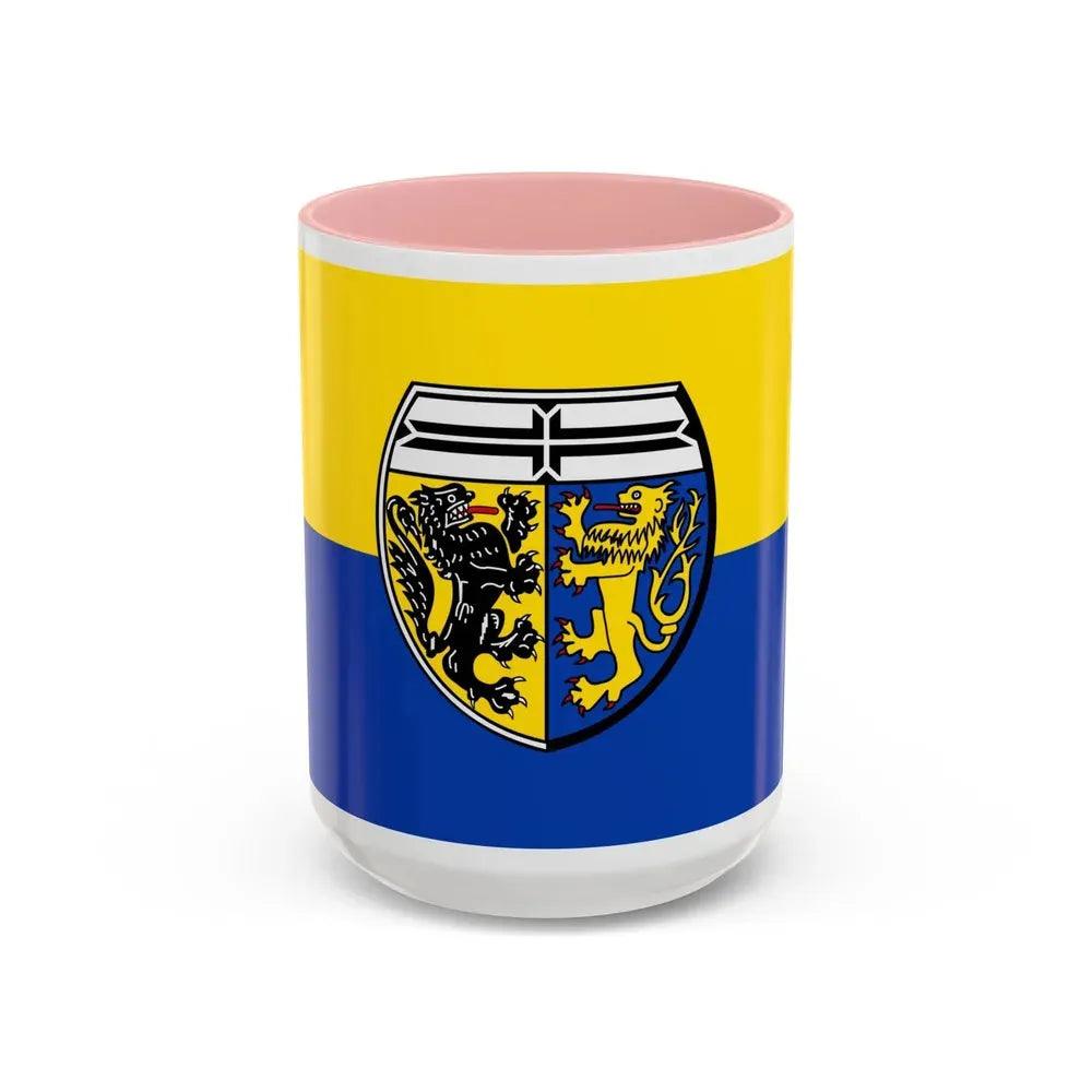 Flag of Viersen Germany - Accent Coffee Mug 15oz Pink - Go Mug Yourself