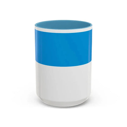 Flag of Viljandi Estonia - Accent Coffee Mug 15oz Light Blue - Go Mug Yourself