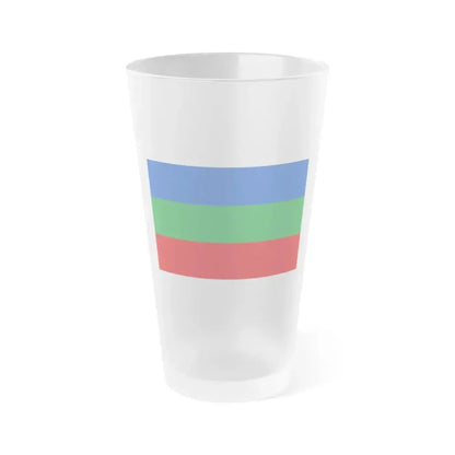 Flag of Villavicencio Meta Colombia - Frosted Pint Glass 16oz 16oz Frosted - Go Mug Yourself