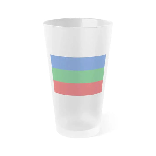 Flag of Villavicencio Meta Colombia - Frosted Pint Glass 16oz 16oz Frosted - Go Mug Yourself