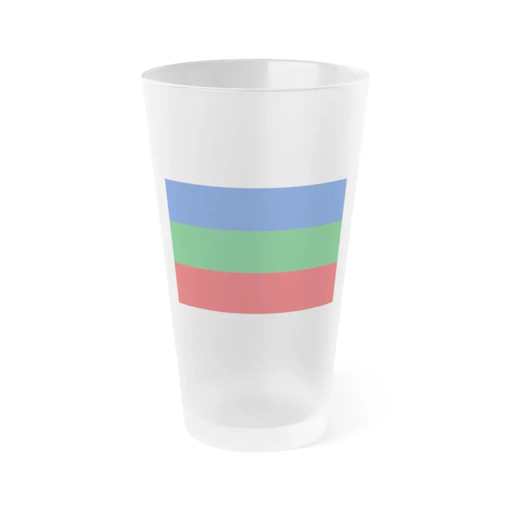 Flag of Villavicencio Meta Colombia - Frosted Pint Glass 16oz 16oz Frosted - Go Mug Yourself