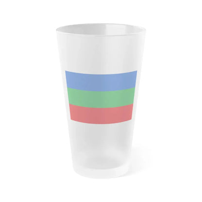 Flag of Villavicencio Meta Colombia - Frosted Pint Glass 16oz 16oz Frosted - Go Mug Yourself