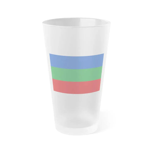Flag of Villavicencio Meta Colombia - Frosted Pint Glass 16oz 16oz Frosted - Go Mug Yourself
