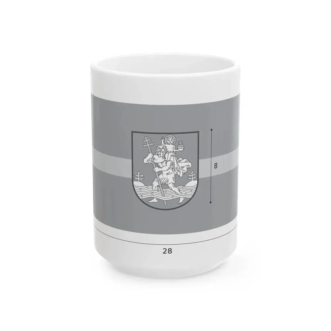 Flag of Vilnius construction (Lithuania) White Coffee Mug 15oz - Go Mug Yourself