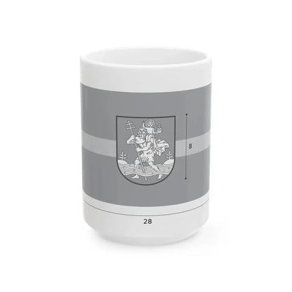 Flag of Vilnius construction (Lithuania) White Coffee Mug 15oz - Go Mug Yourself