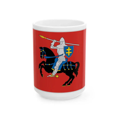 Flag of Vilnius district (Lithuania) White Coffee Mug 15oz - Go Mug Yourself