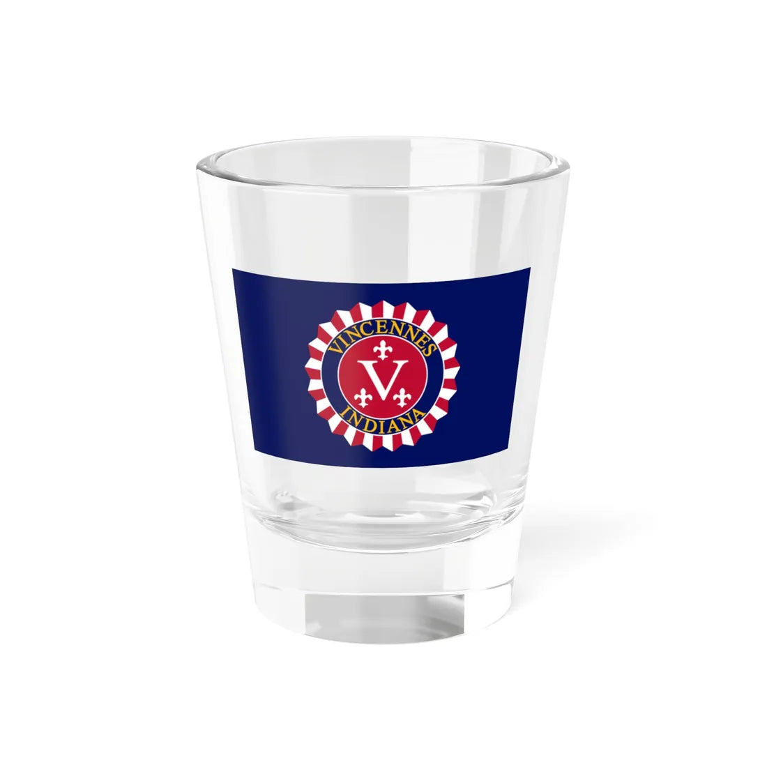 Flag of Vincennes Indiana (India) Shot Glass 1.5oz 1.5oz - Go Mug Yourself