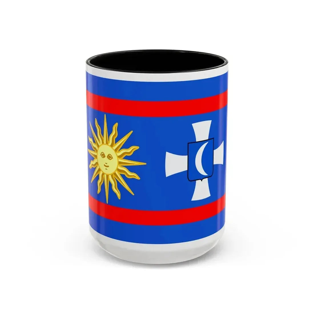 Flag of Vinnytsia Oblast Ukraine - Accent Coffee Mug 15oz Black - Go Mug Yourself
