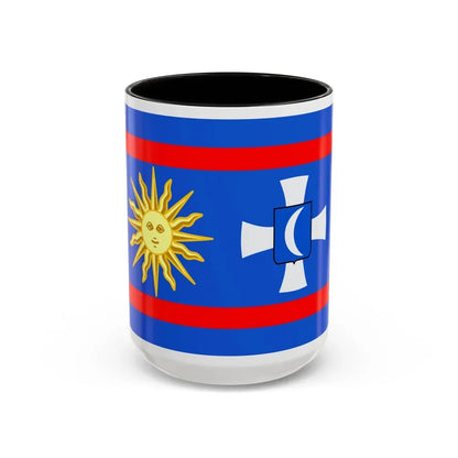 Flag of Vinnytsia Oblast Ukraine - Accent Coffee Mug 15oz Black - Go Mug Yourself
