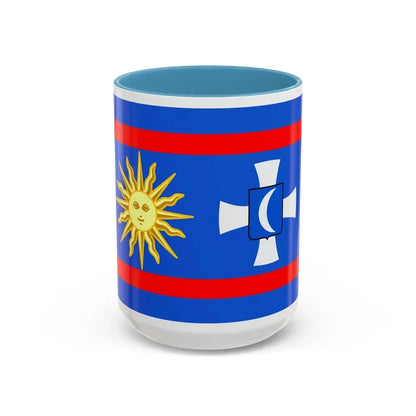 Flag of Vinnytsia Oblast Ukraine - Accent Coffee Mug 15oz Light Blue - Go Mug Yourself