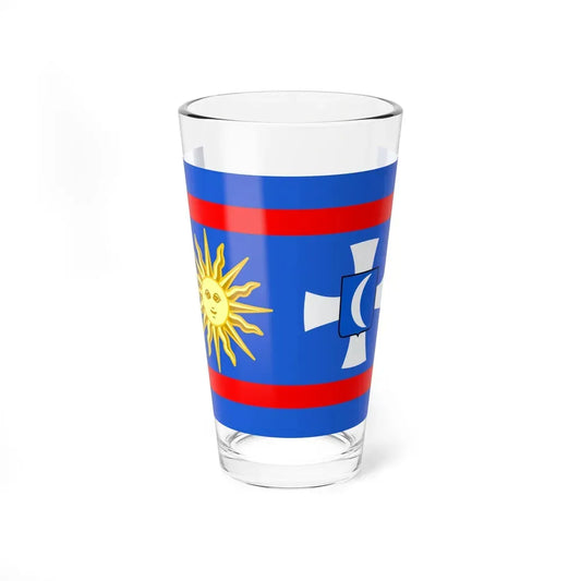 Flag of Vinnytsia Oblast Ukraine - Pint Glass 16oz 16oz - Go Mug Yourself