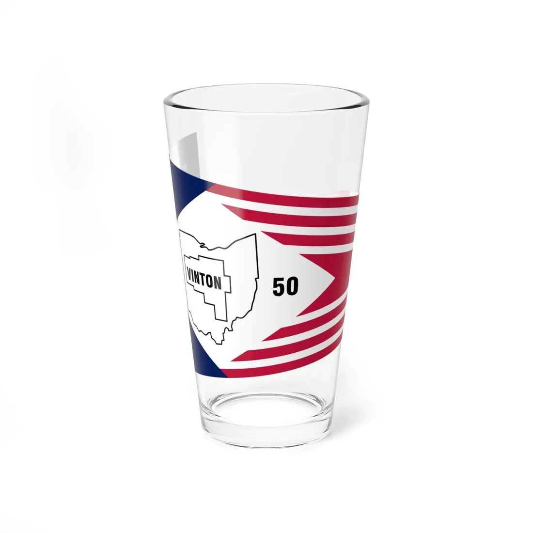 Flag of Vinton County Ohio (United States) Pint Glass 16oz 16oz - Go Mug Yourself