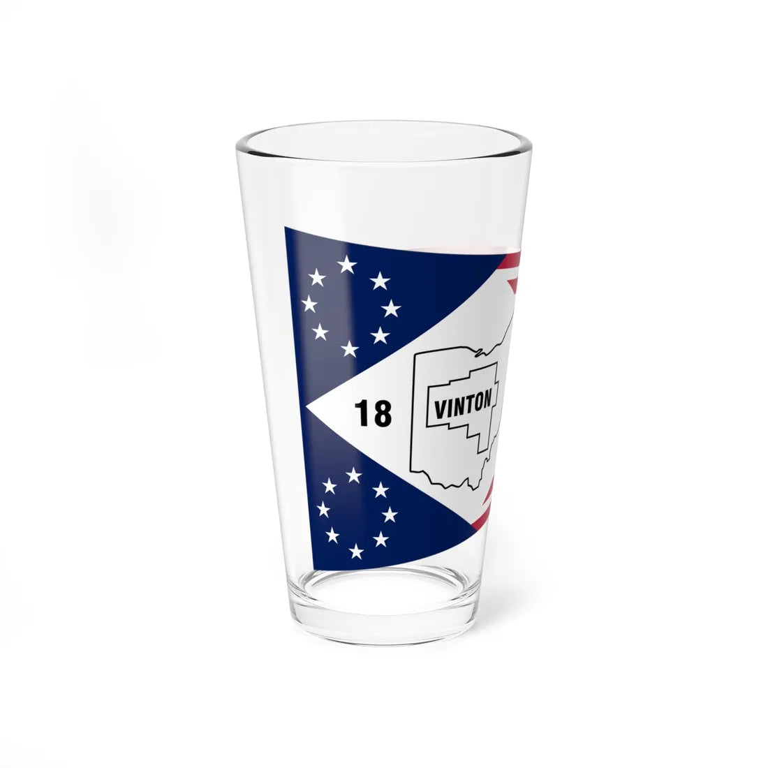 Flag of Vinton County Ohio (United States) Pint Glass 16oz - Go Mug Yourself