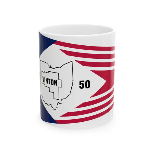 Flag of Vinton County Ohio (United States) White Coffee Mug 11oz - Go Mug Yourself