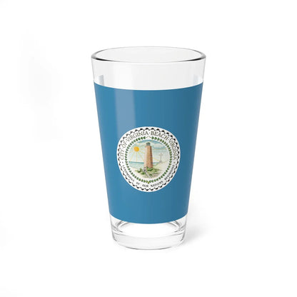 Flag of Virginia Beach, Virginia - Pint Glass 16oz 16oz - Go Mug Yourself