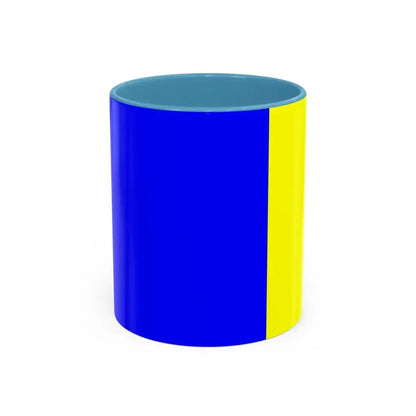 Flag of Viterbo Italy - Accent Coffee Mug 11oz Light Blue - Go Mug Yourself