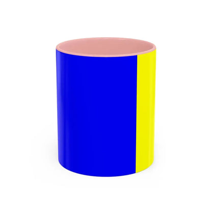 Flag of Viterbo Italy - Accent Coffee Mug 11oz Pink - Go Mug Yourself
