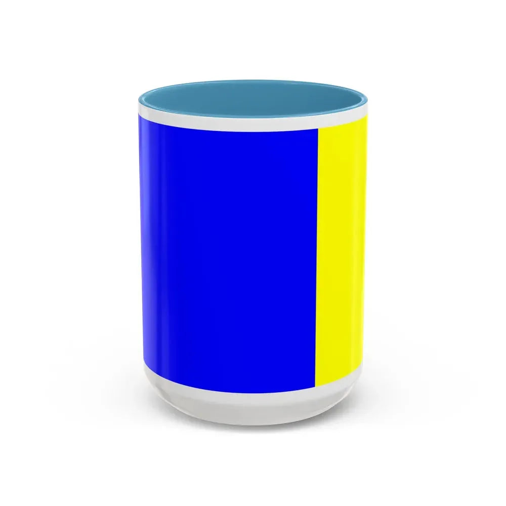 Flag of Viterbo Italy - Accent Coffee Mug 15oz Light Blue - Go Mug Yourself