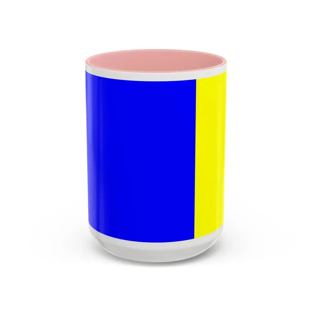 Flag of Viterbo Italy - Accent Coffee Mug 15oz Pink - Go Mug Yourself