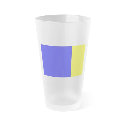Flag of Viterbo Italy - Frosted Pint Glass 16oz 16oz Frosted - Go Mug Yourself