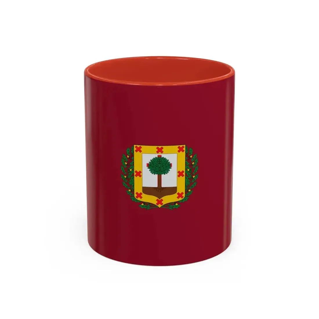 Flag of Vizcaya Spain - Accent Coffee Mug 11oz Red - Go Mug Yourself
