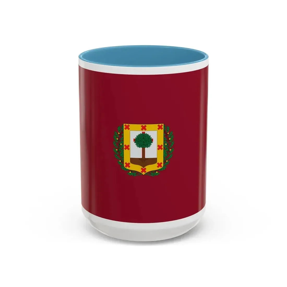 Flag of Vizcaya Spain - Accent Coffee Mug 15oz Light Blue - Go Mug Yourself