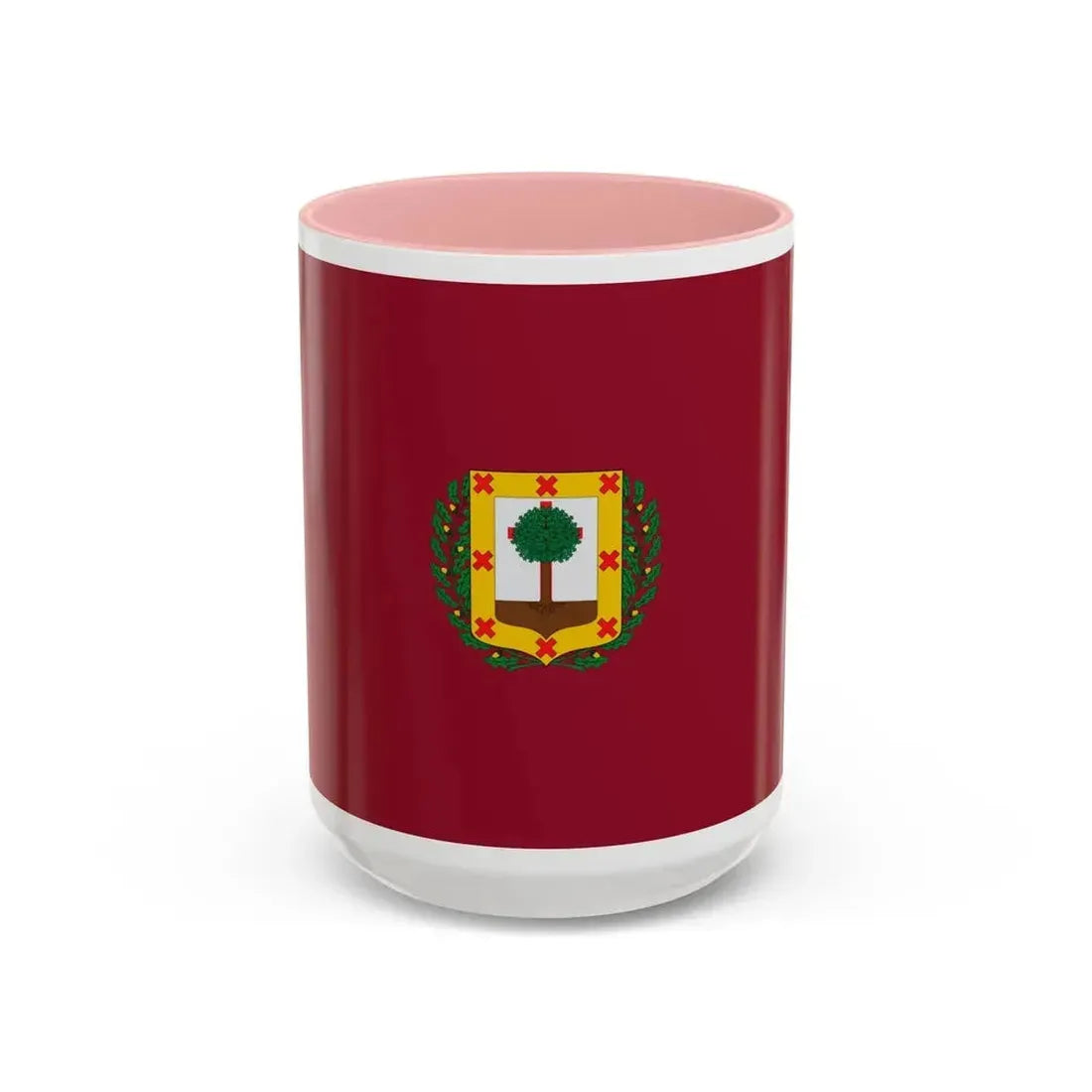 Flag of Vizcaya Spain - Accent Coffee Mug 15oz Pink - Go Mug Yourself