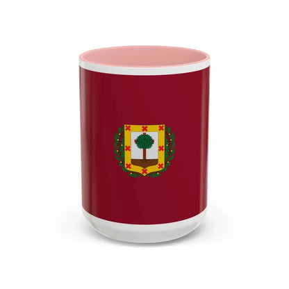 Flag of Vizcaya Spain - Accent Coffee Mug 15oz Pink - Go Mug Yourself